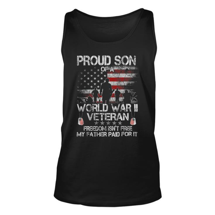 Veteran Vets Ww 2 Military Shirt Proud Son Of A Wwii Veterans Unisex Tank Top