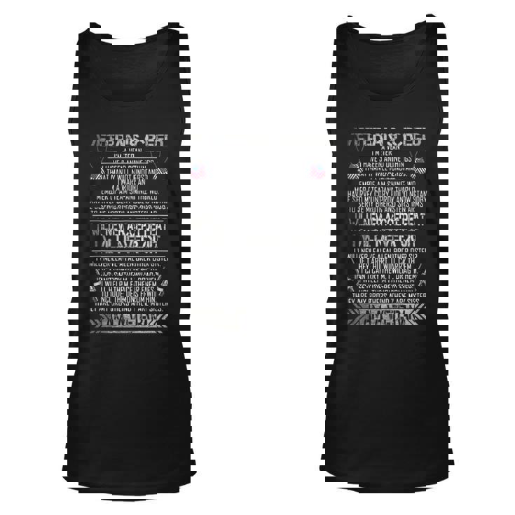 Veterans Creed Im A Veteran  Proud Veterans Day  Unisex Tank Top