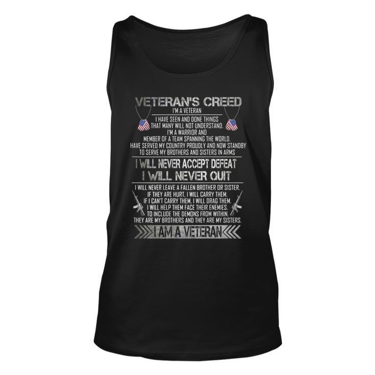 Veterans Creed Im A Veteran  Proud Veterans Day   Unisex Tank Top
