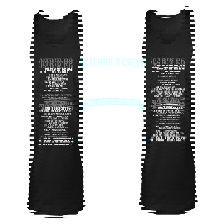 Veterans Creed Patriot Grandpa Vietnam War Unisex Tank Top
