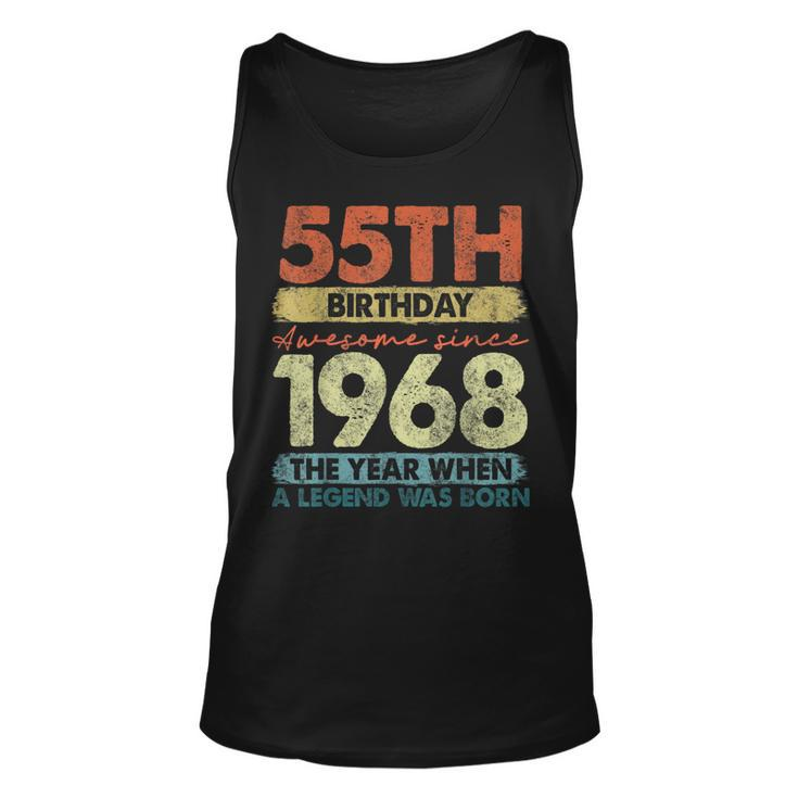 Vintage 1968 55 Year Old Gifts Limited Edition 55Th Birthday  Unisex Tank Top