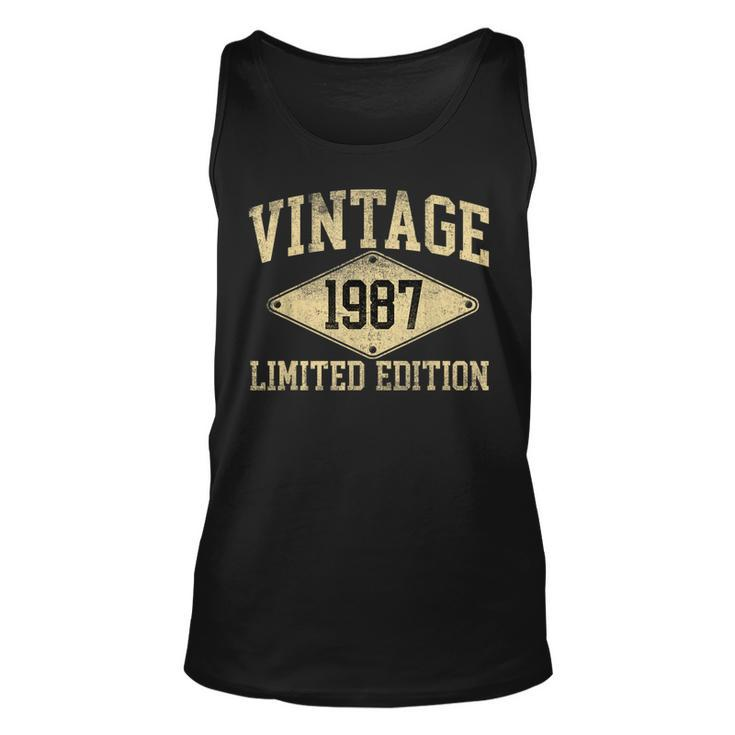 Vintage 1987 Limited Edition Year Of Birth Birthday  Unisex Tank Top