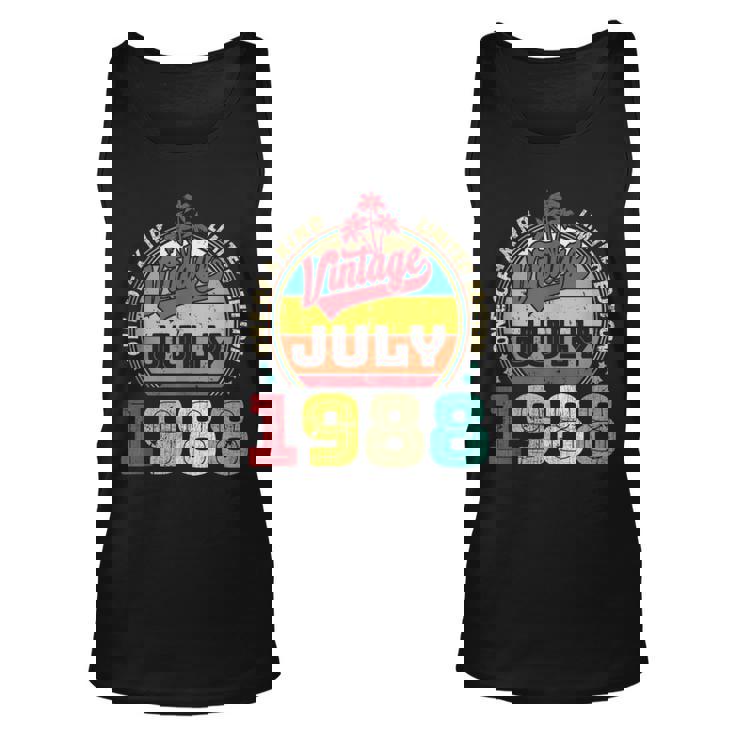 Vintage 35Th Birthday Awesome Since July 1988 Unisex Tank Top