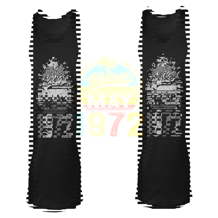 Vintage 51St Birthday Gift 51 Years Old Vintage May 1972 Unisex Tank Top