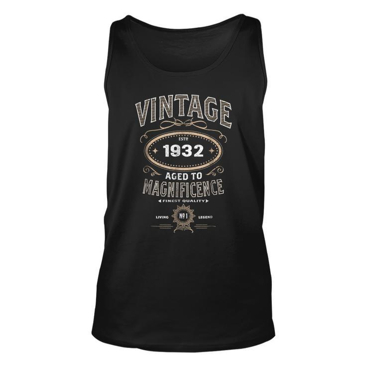 Vintage Aged To Magnificence 1932 86Th Birthday Gift Unisex Tank Top