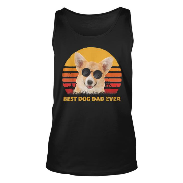Vintage Best Corgi Dog Dad Ever Puppy Fathers Day Unisex Tank Top