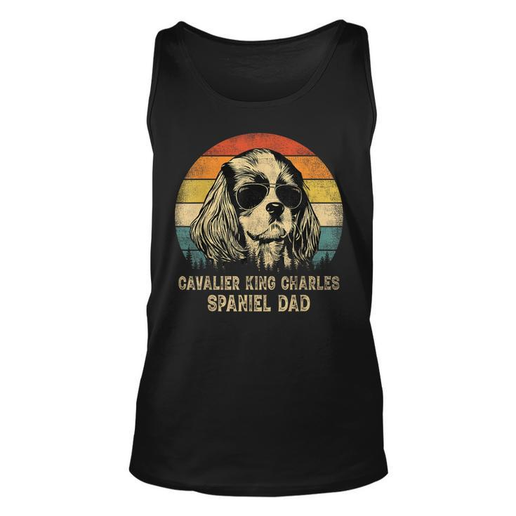 Vintage Cavalier King Charles Spaniel Dad Dog Fathers Day  Unisex Tank Top