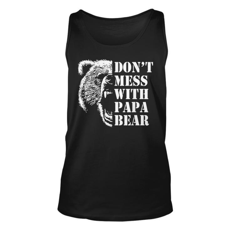 Vintage Dont Mess With Papa Bear Funny Fathers Day  Unisex Tank Top