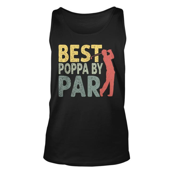 Vintage Fathers Day Best Poppa By Par Golf Gifts For Dad  Unisex Tank Top