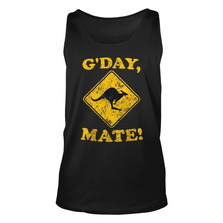 Vintage G'day Mate Kangaroo Road Sign Australia Aussie Roo Tank Top