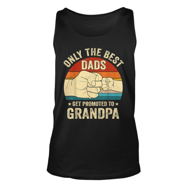 Vintage Great Dads Get Promoted To Grandpa Fist Bump Funny  Unisex Tank Top