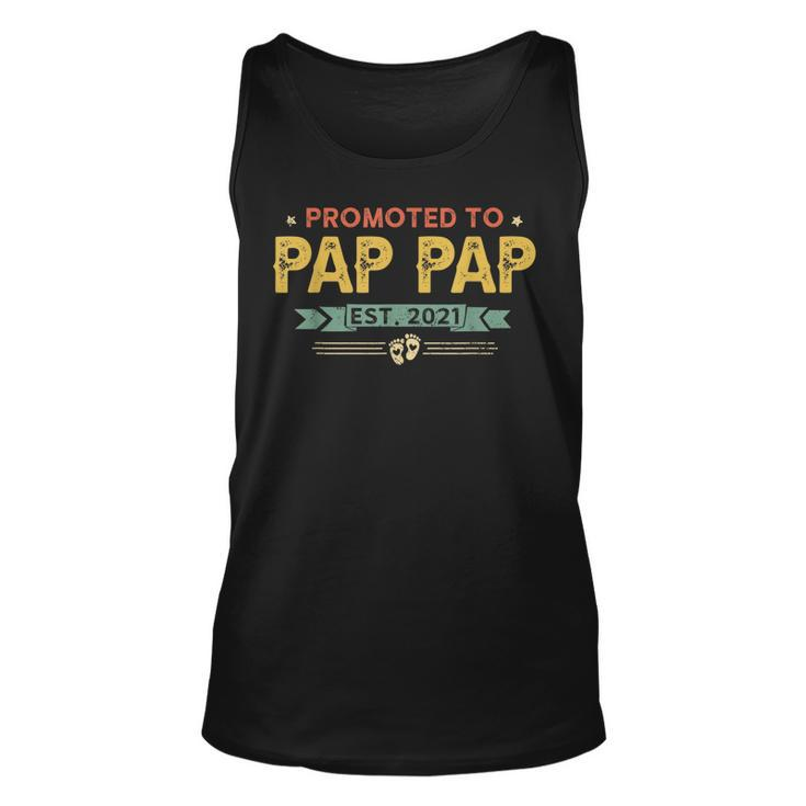 Vintage New Grandpa Promoted To Pap Pap Est2021 New Baby  Unisex Tank Top