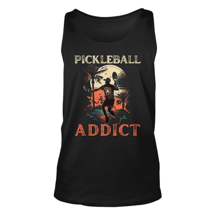 Vintage Pickleball Addict Player For Paddleball Lover  Unisex Tank Top