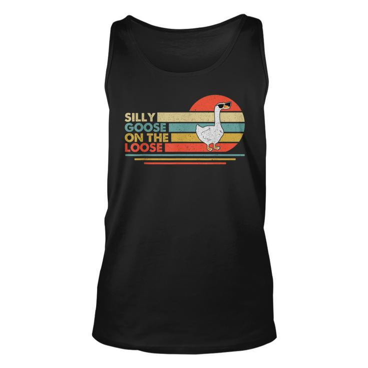 Vintage Silly Goose On The Loose Funny Goose University  Unisex Tank Top