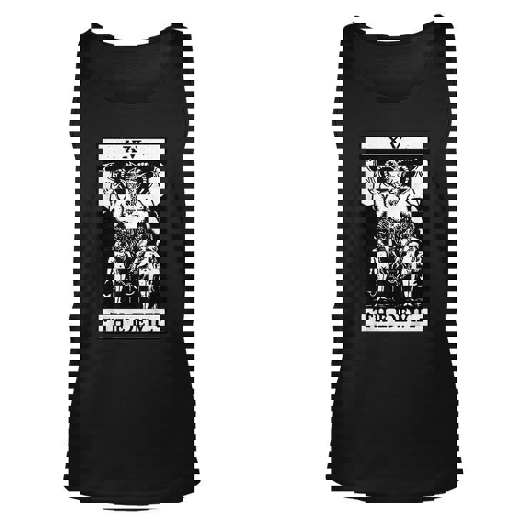 Vintage Tarot CardThe Devil Card Occult Tarot Unisex Tank Top