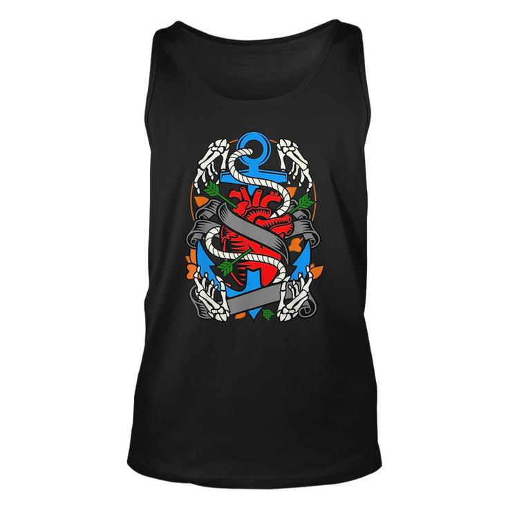 Vintage Tattoo  Heart And Anchor Tattoo Artists Gift  Unisex Tank Top