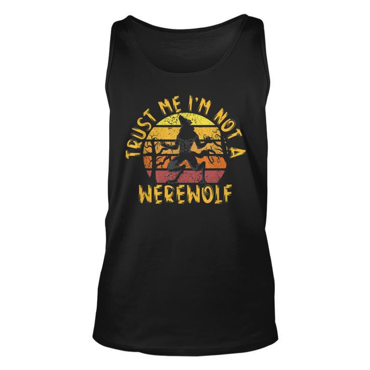Vintage Trust Me I´M Not A Werewolf Full Moon Wolf Halloween For Wolf Lovers Tank Top