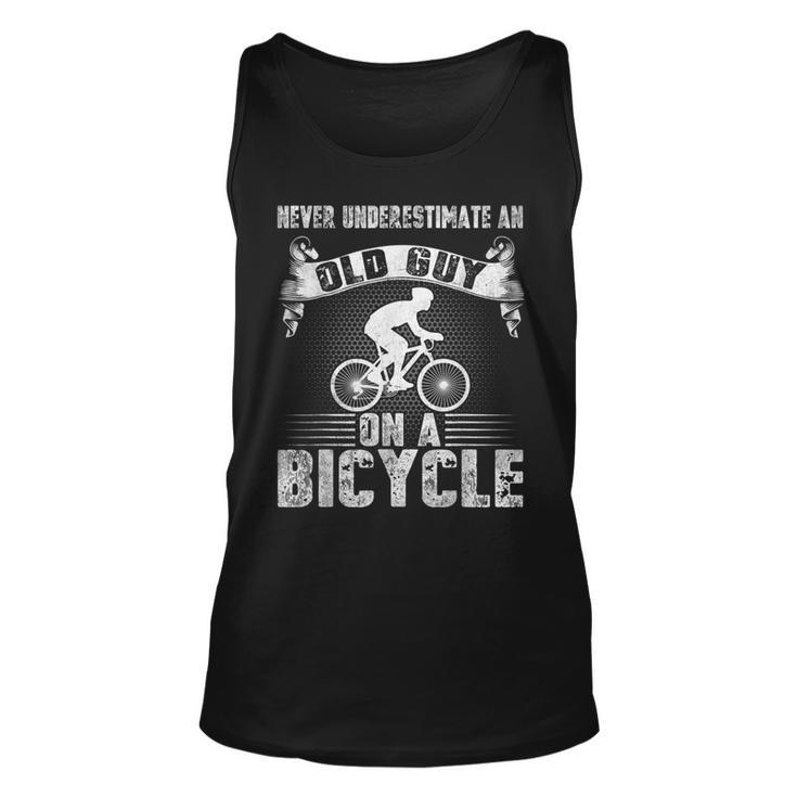 Vintage Never Underestimate An Old Guy On A Bicycle Cycling Cycling Tank Top