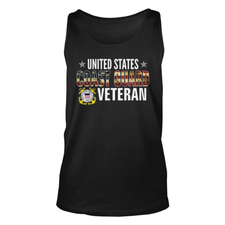 Vintage United States Coast Guard Veteran American Flag Tank Top