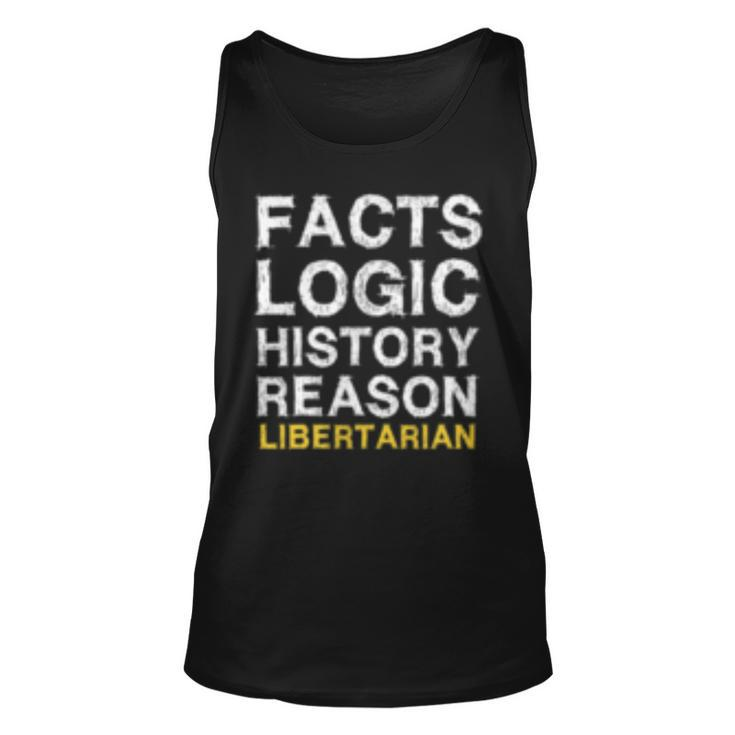 Votegold Vintage Distressed Libertarian - Facts & Logic  Unisex Tank Top