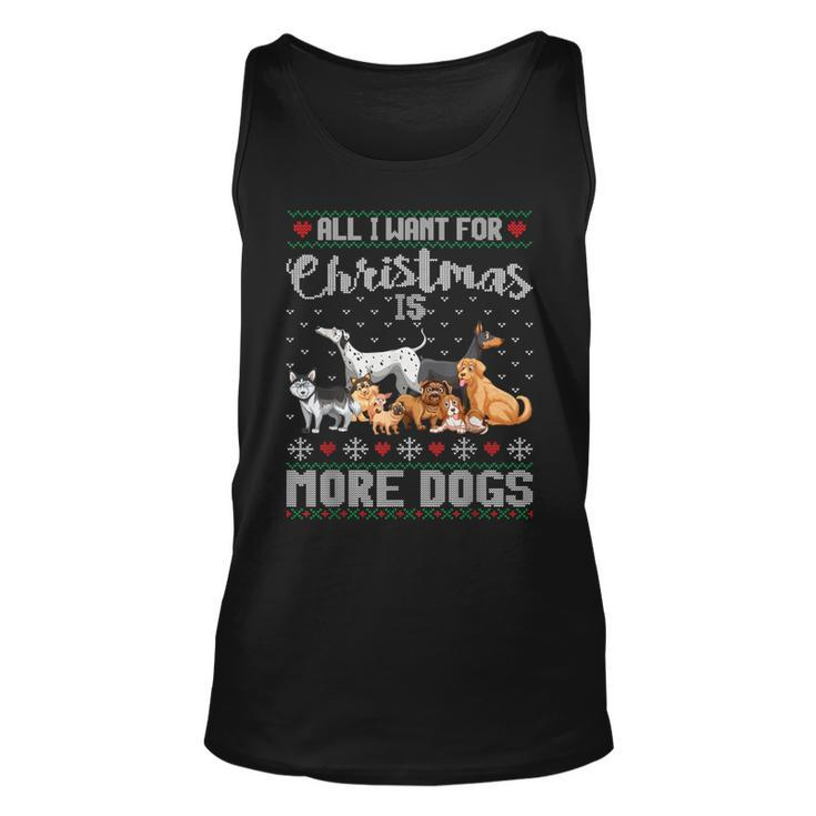 All I Want For Christmas Is More Dogs Ugly Xmas Sweater Tank Top