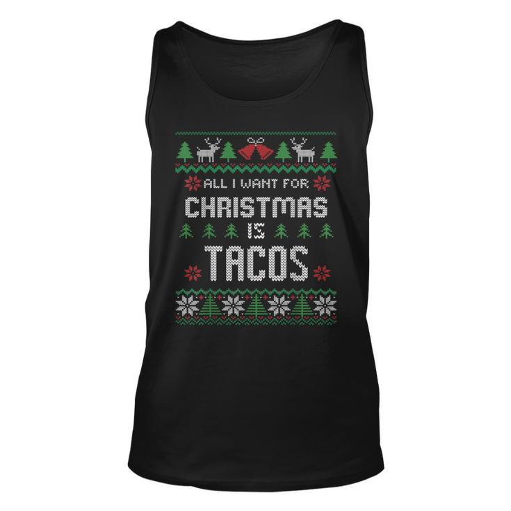 All I Want For Christmas Is Tacos Ugly Christmas Sweater Tank Top