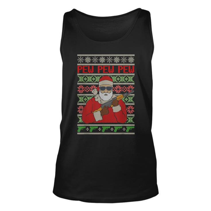 All I Want Is Guns Ugly Christmas Sweater Hunting Military Tank Top