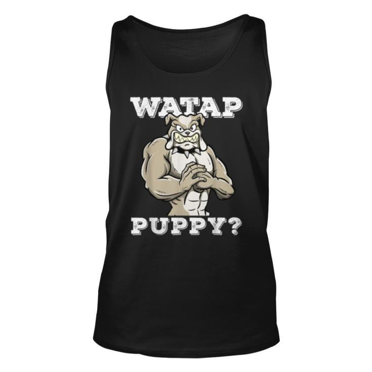 Watap Puppy Motivational Dog Pun Workout Sassy Bulldog Tank Top