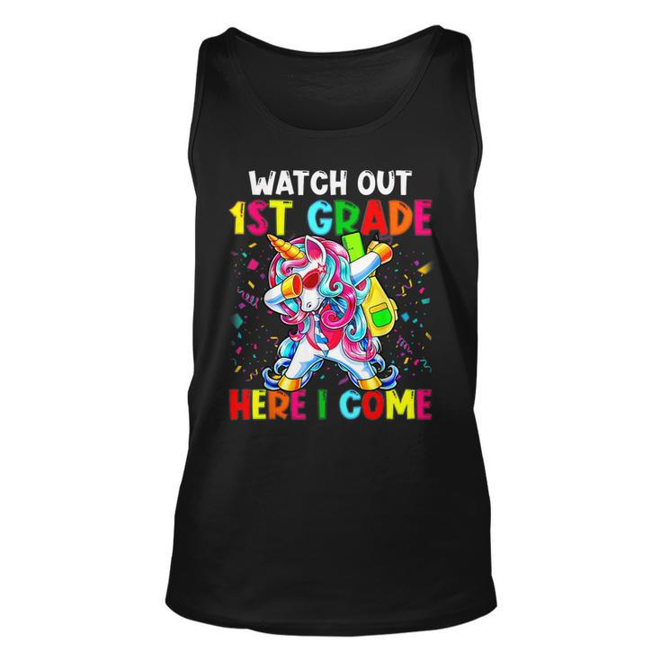 Watch Out 1St Grade Here I Come Unicorn Back To School Girls Tank Top