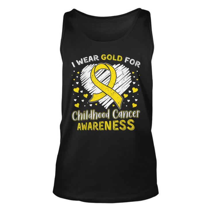 I Wear Gold For Childhood Golden Ribbon Cancer Awareness Tank Top