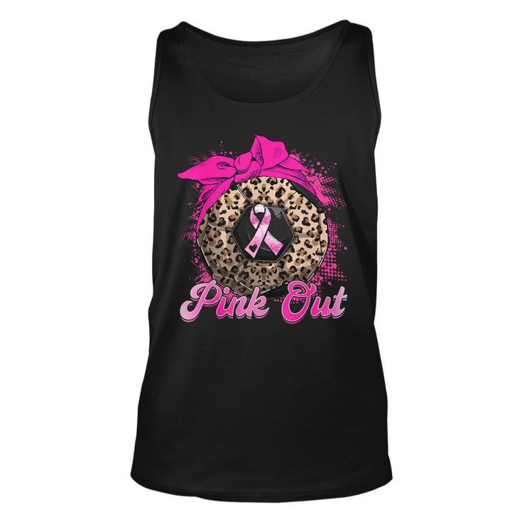 Wear Pink Out Soccer Ribbon Leopard Breast Cancer Awareness Tank Top
