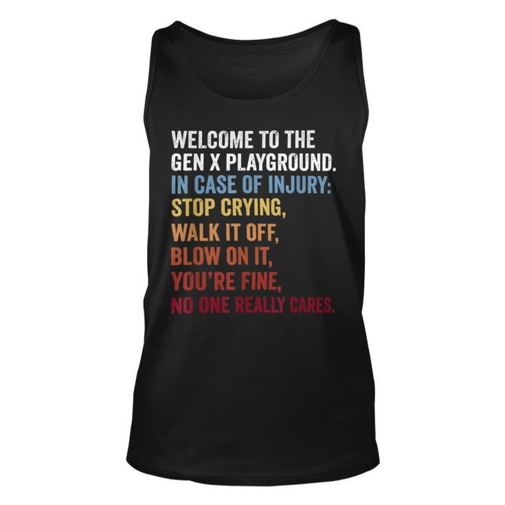 Welcome To The Gen X Playground Generation X 1980 Millennial Tank Top