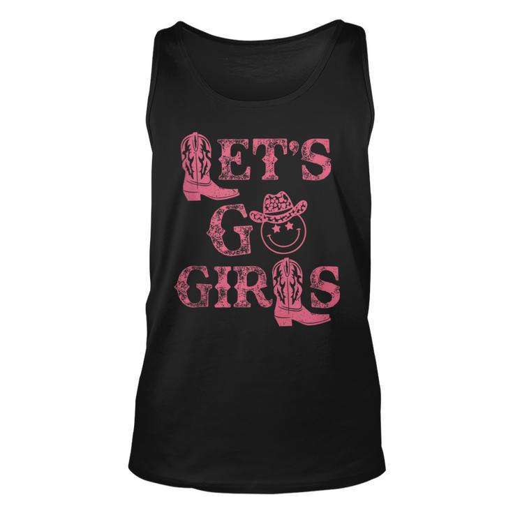 Western Lets Go Girls Bridal Bachelorette Party Matching  Unisex Tank Top