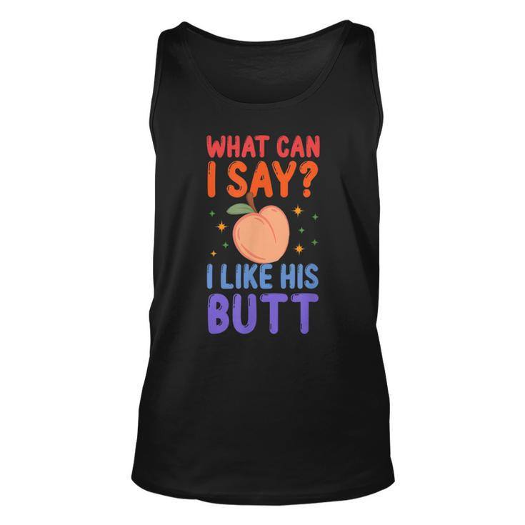 What Can I Say I Like His Butt Matching Gay Couple Peach  Unisex Tank Top