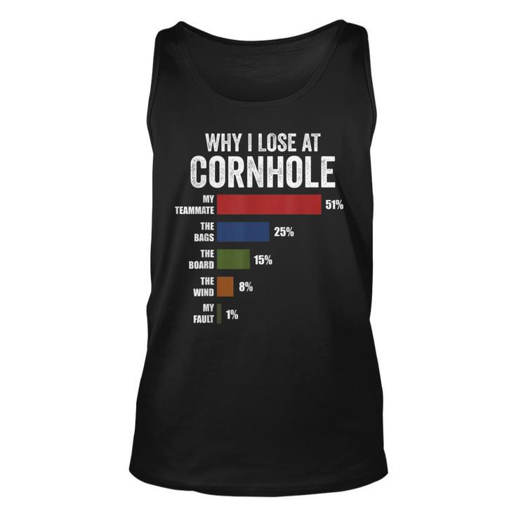 Why I Lose At Cornhole Funny Cornhole Player Unisex Tank Top