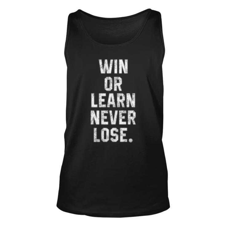 Win Or Learn Never Lose Motivational Volleyball Saying Tank Top