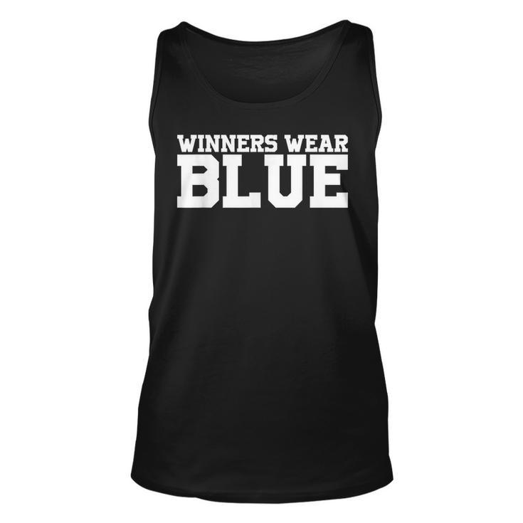 Winners Wear Blue Team Spirit Game Competition Color Sports  Unisex Tank Top