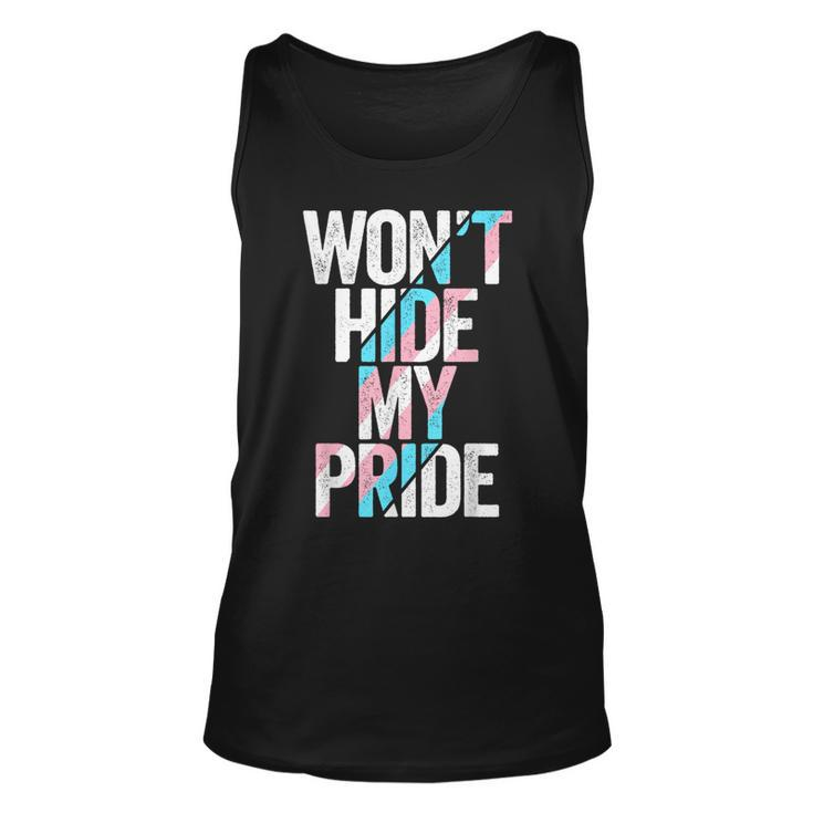 Wont Hide My Pride Transgender Trans Flag Ftm Mtf Lgbtq  Unisex Tank Top