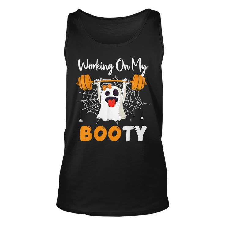 Working On My Booty Ghost Boo Gym Spooky Halloween Tank Top