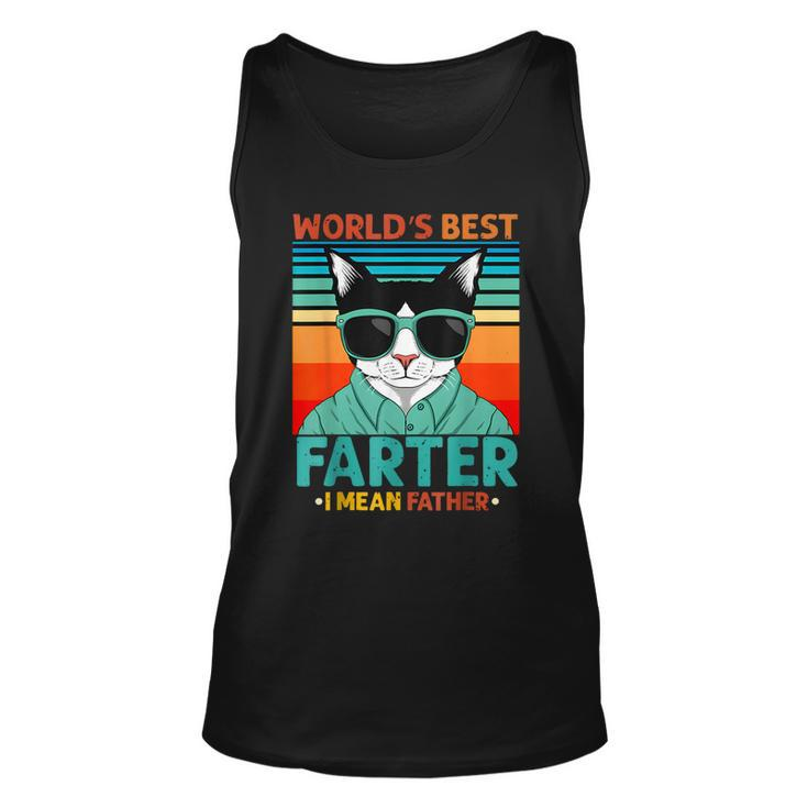 Worlds Best Farter I Mean Father  Best Cat Dad Ever  Unisex Tank Top