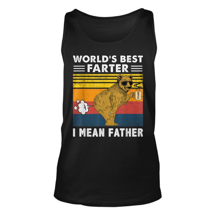 Worlds Best Farter I Mean Father Funny Bear Vintage Retro  Unisex Tank Top