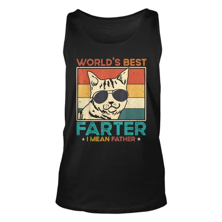 Worlds Best Farter I Mean Father Funny Best Cat Dad Ever Unisex Tank Top