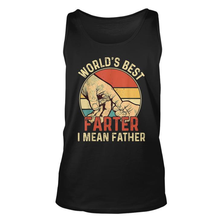 Worlds Best Farter I Mean Father Hand Vintage Fathers Day  Unisex Tank Top