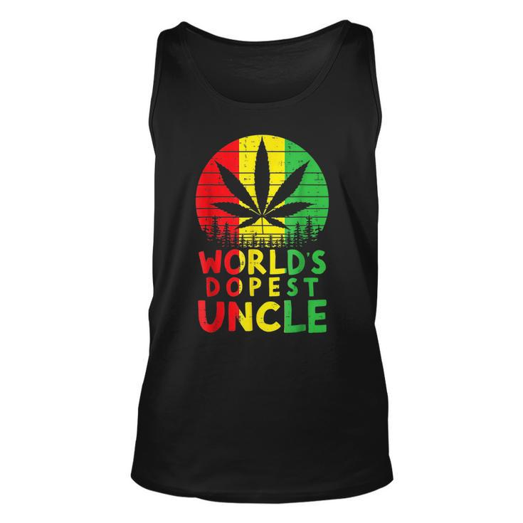 Worlds Dopest Uncle Rasta Jamaican Weed Cannabis 420 Stoner Tank Top