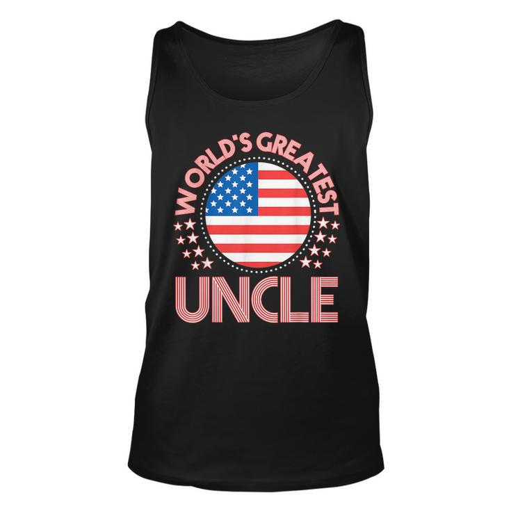 Worlds Greatest Uncle  Usa Flag   Gift Unisex Tank Top