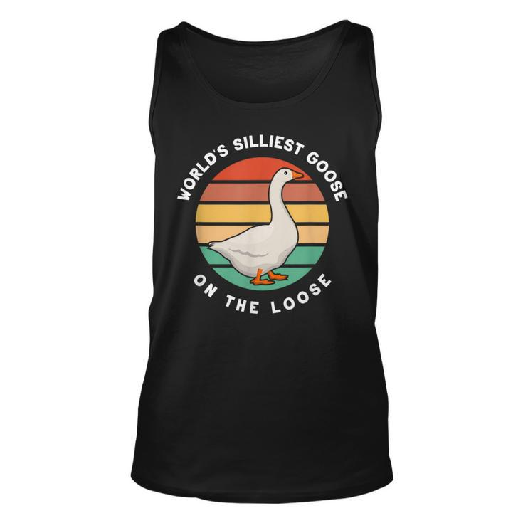 Worlds Silliest Goose On The Loose Funny Goose Farmer  Unisex Tank Top