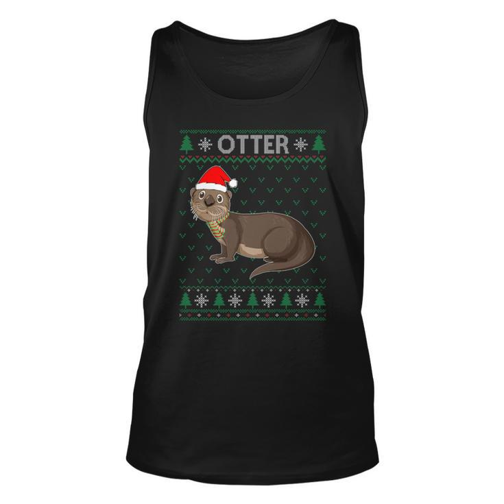Xmas Otter  Ugly Christmas Sweater Party Tank Top