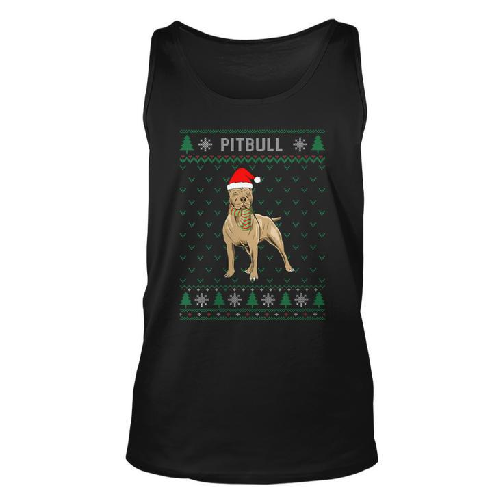 Xmas Pitbull Dog  Ugly Christmas Sweater Party Tank Top