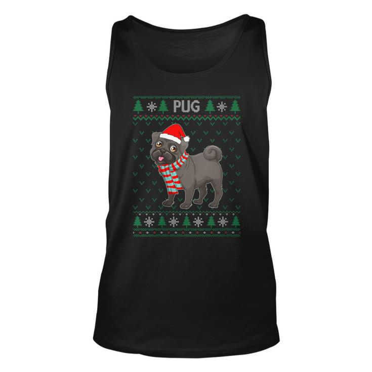 Xmas Pug Dog  Ugly Christmas Sweater Party Tank Top