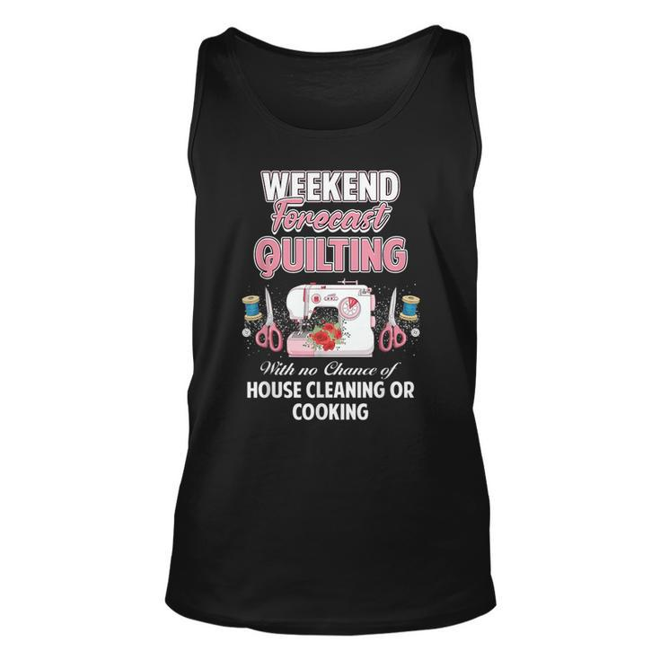 Yarn Craft Sewing Quote | Weekend Forecast Quilting  Unisex Tank Top